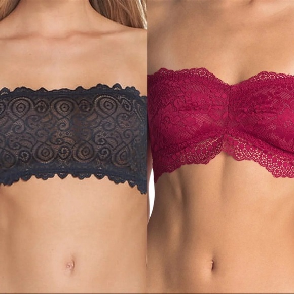 Free People Bralette Set Two Red and Black Sz XS NWT - Picture 6 of 7